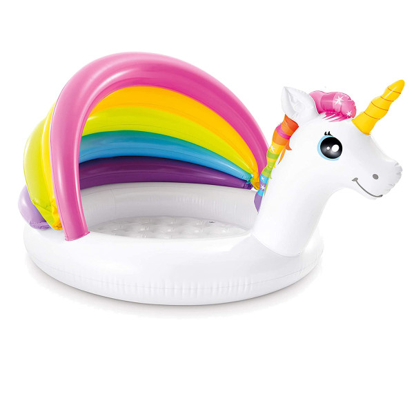Бассейн детский надувной Intex 57113 (127х102х69 см) Единорог с навесом