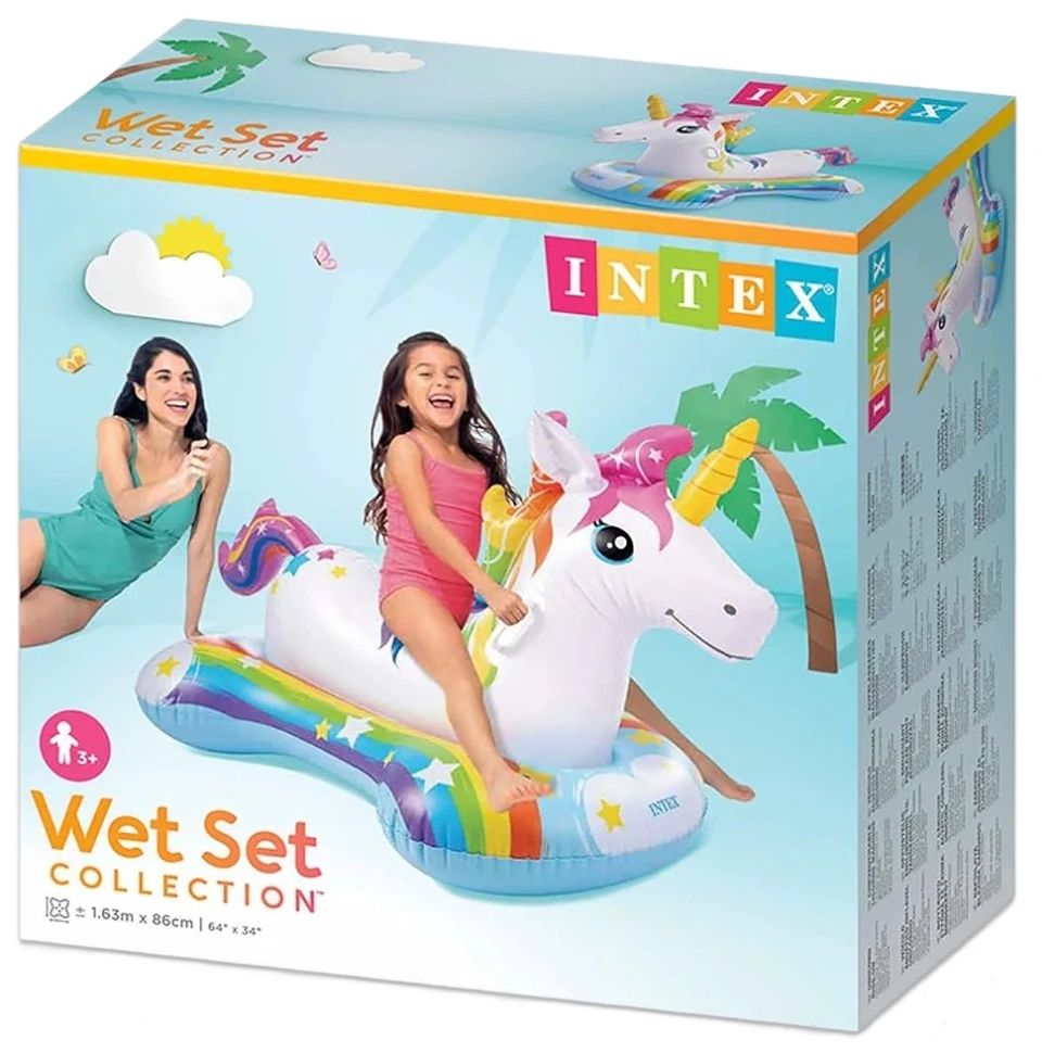 Детский надувной плотик Intex 57552 Единорог (163x86 см)