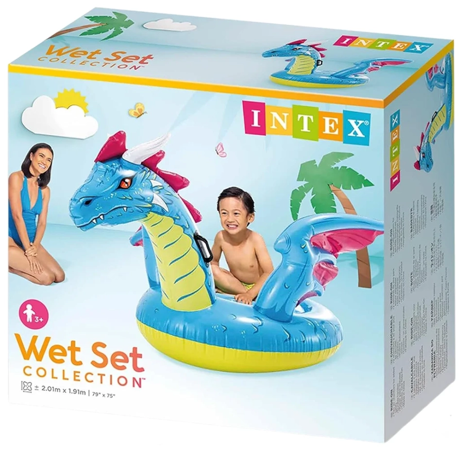 Детский надувной плотик Intex 57563 Дракон (201x191 см)