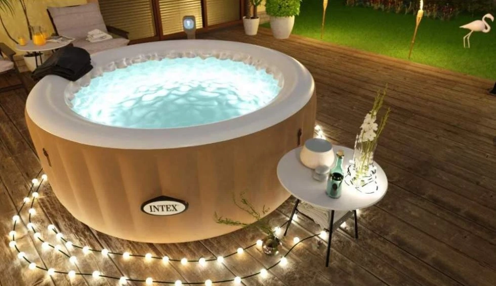Надувний джакузі Intex 28428 (216x71 см, 6-ти місний, аеромасаж)