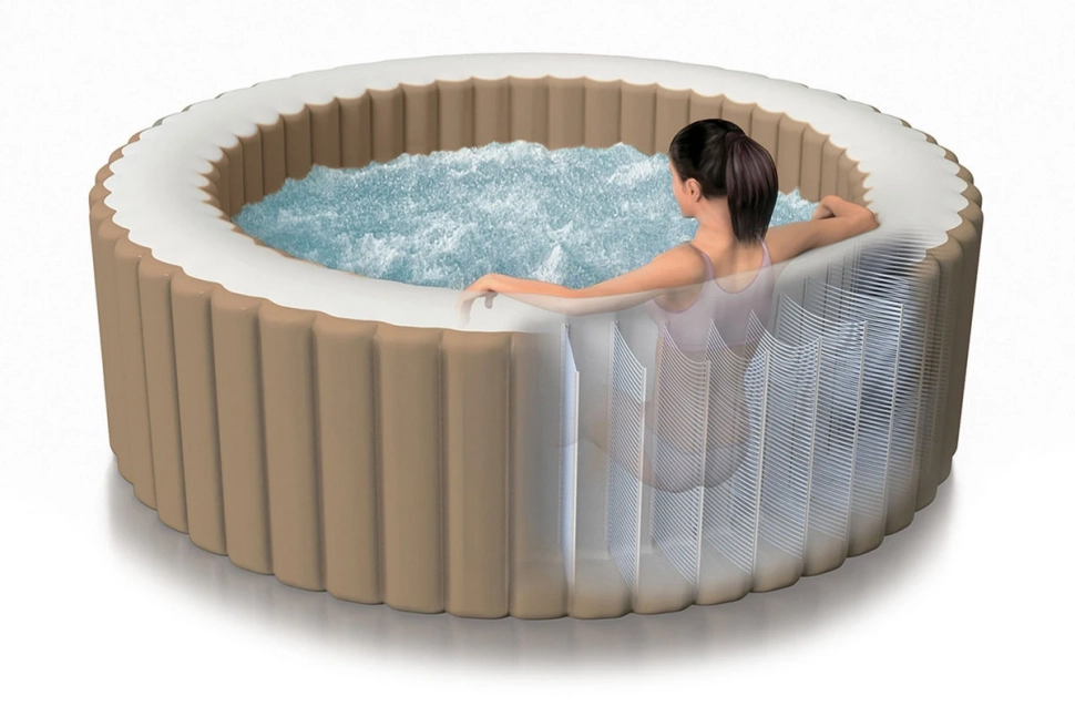 Надувний джакузі Intex 28428 (216x71 см, 6-ти місний, аеромасаж)