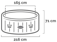 Надувний джакузі Intex 28428 (216x71 см, 6-ти місний, аеромасаж)