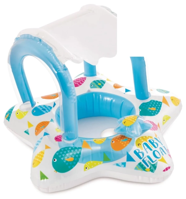 Детский надувной плотик Intex 56573 Звездочка (81x79 см) с навесом