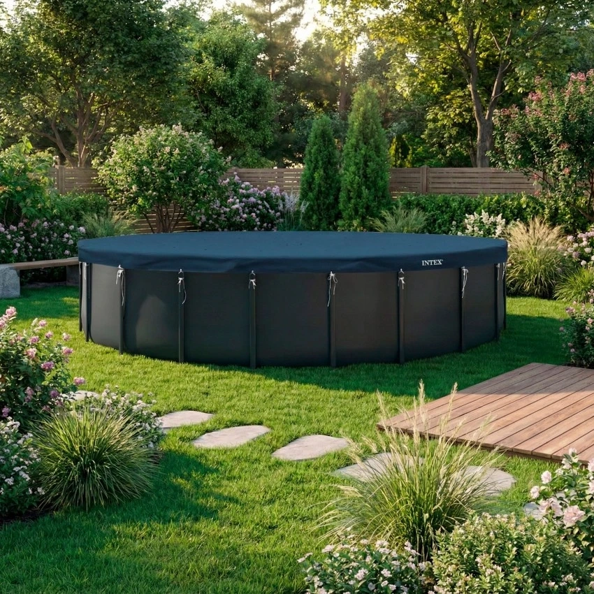 Тент-чехол Intex 28091 для каркасного бассейна Ø 732 см