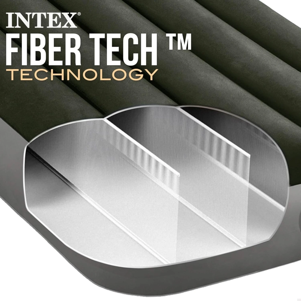 Надувний матрац Intex 64760 одномісний (76x191x25 см) з вбудованим ножним насосом
