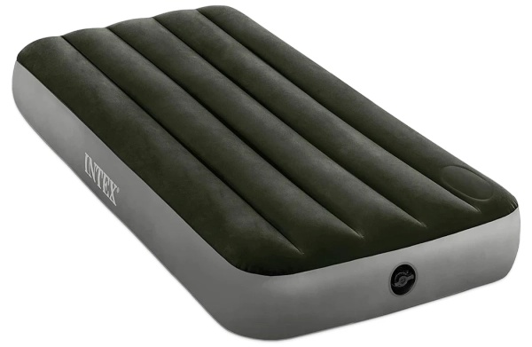 Надувний матрац Intex 64760 одномісний (76x191x25 см) з вбудованим ножним насосом