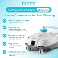 Робот пилосос для басейну Intex 28006 (ZX100) для очищення дна, продуктивність 6056-13248 л/год