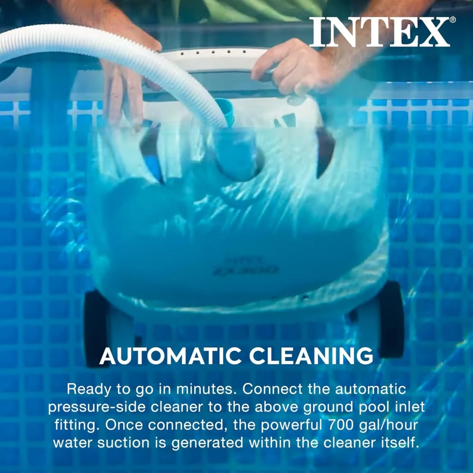 Робот пилосос для басейну Intex 28005 (ZX300) для очищення стінок та дна, продуктивність 6056-13248 л/год