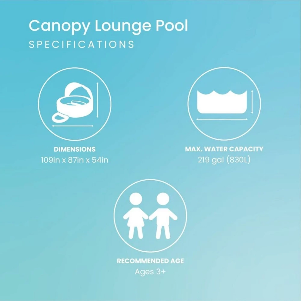 Бассейн надувной Intex 57195 Swim Center (277x221x137 см) с навесом и сиденьем