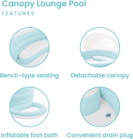 Бассейн надувной Intex 57195 Swim Center (277x221x137 см) с навесом и сиденьем