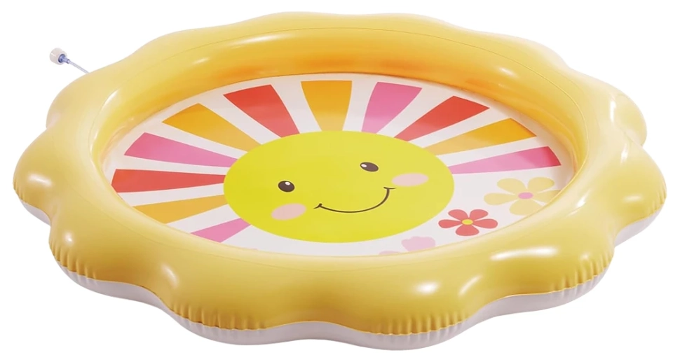 Бассейн детский надувной Intex 56126 (104x104x13 см) с распылителем воды