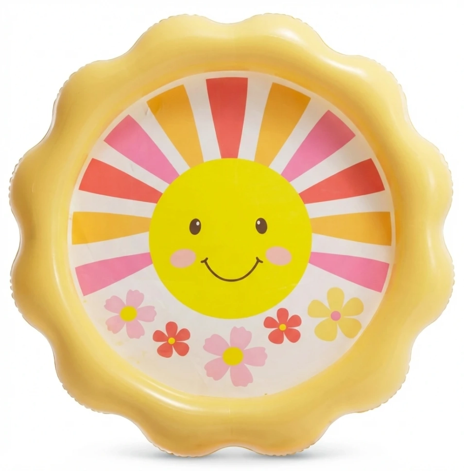 Бассейн детский надувной Intex 56126 (104x104x13 см) с распылителем воды