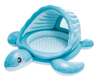 Бассейн детский надувной Intex 48677 Черепаха (218x206x97 см) с навесом, 100 шариков