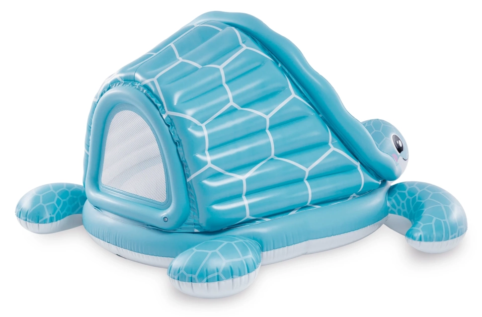 Бассейн детский надувной Intex 48677 Черепаха (218x206x97 см) с навесом, 100 шариков