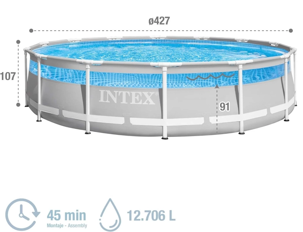 Бассейн каркасный Intex 26722 (427x107 см) с панорамным окном