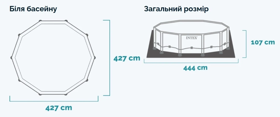 Бассейн каркасный Intex 26722 (427x107 см) с панорамным окном