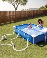 Каркасный бассейн Intex 48404 для животных (229x152x46 см; фильтр-насос 1250 л/ч, скиммер, рампа, тент)