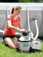 Пісочний фільтр-насос Intex 26676 (QX2100) 7900 л/год, хлоргенератор 7 г/год