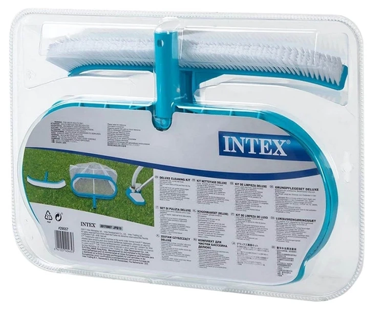 Набор насадок для чистки бассейна Intex 29057 (вакуумная насадка-пылесос, сачок, выгнутая щетка)