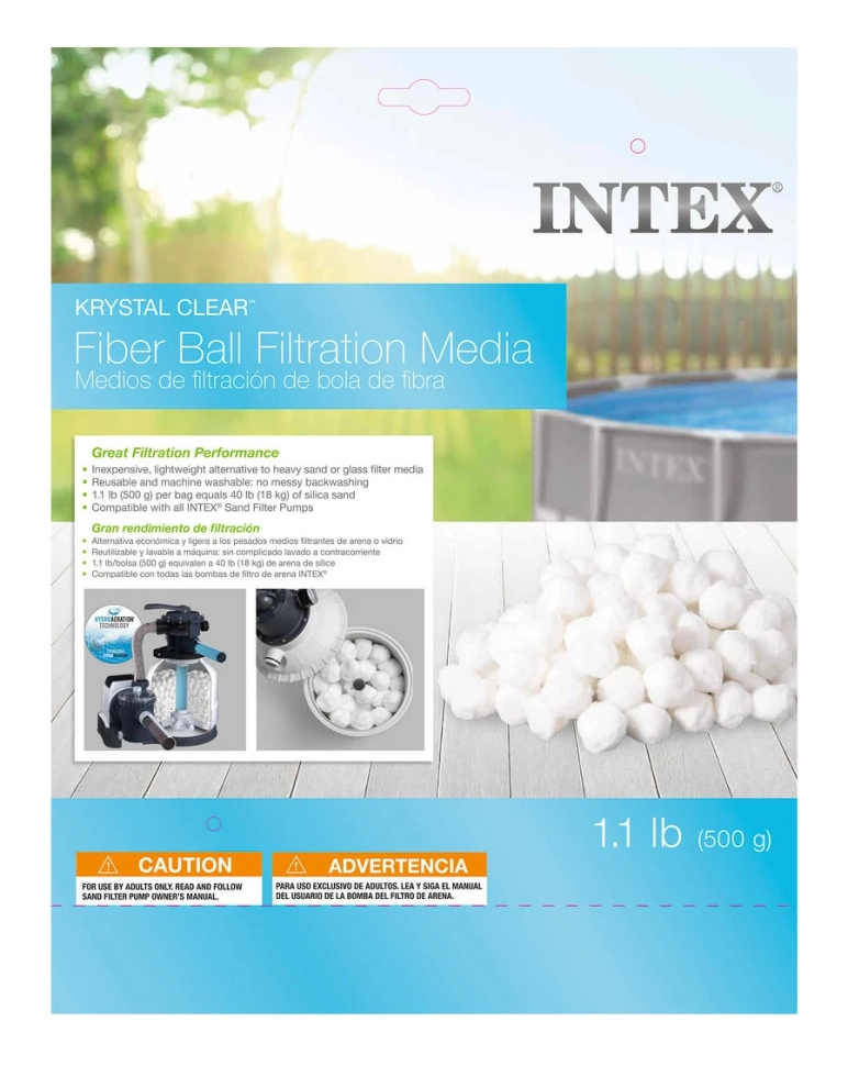 Наполнитель фильтрующие шарики Intex 29045 для песочных фильтров, 500 г