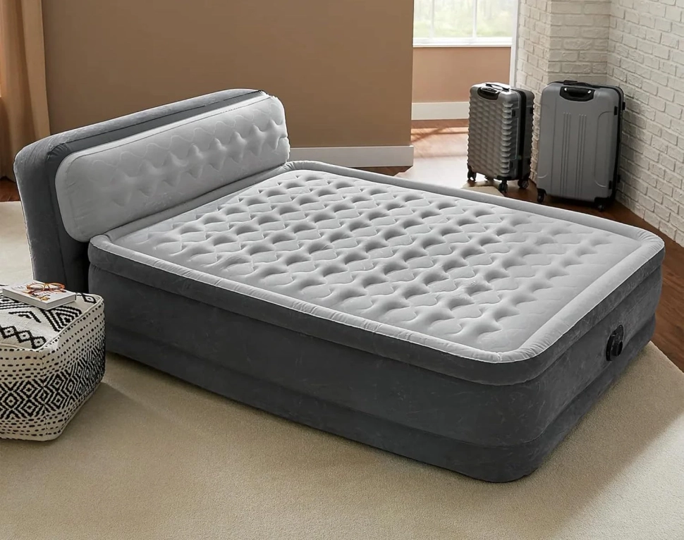 Надувная кровать Intex 64448 (236x152x46-86 см) с изголовьем