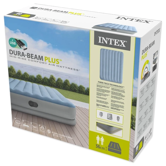 Надувная кровать Intex 64159 (203x152x36 см)