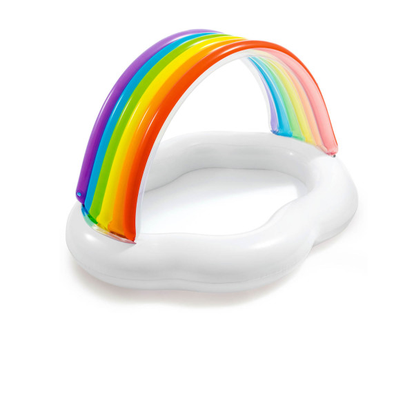 Басейн дитячий надувний Intex 57141 (142х119х84 см) Веселка Хмара з навісом