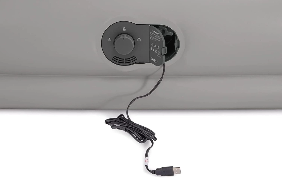 Надувной матрас Intex 64112 одноместный (191x99x30 см) с встроенным электронасосом USB
