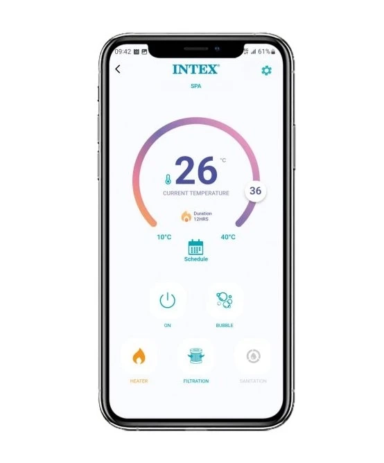 Надувний джакузі Intex 28446 (175x71 см, 4-х місний, аеромасаж, хлоргенератор, WiFi)
